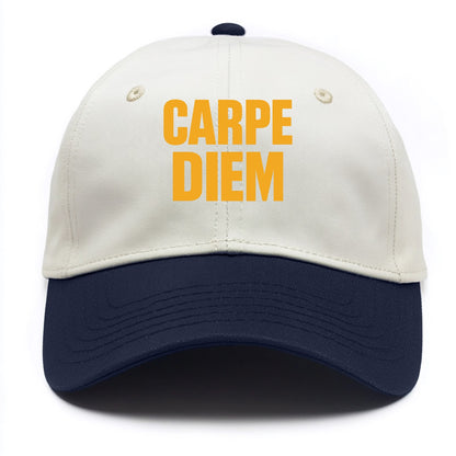 Bold typography design - "CARPE DIEM" - seize the day - Two Tone Cap - Navy