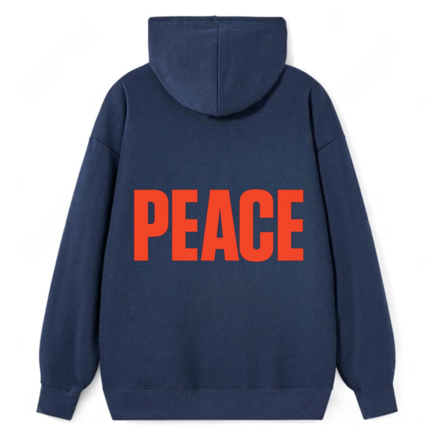 Bold typography design - "PEACE" - inner calm, tranquility, serenity - Classic Pullover Hoodie - Navy