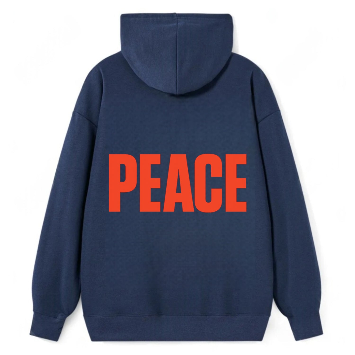 Bold typography design - "PEACE" - inner calm, tranquility, serenity - Classic Pullover Hoodie - Navy