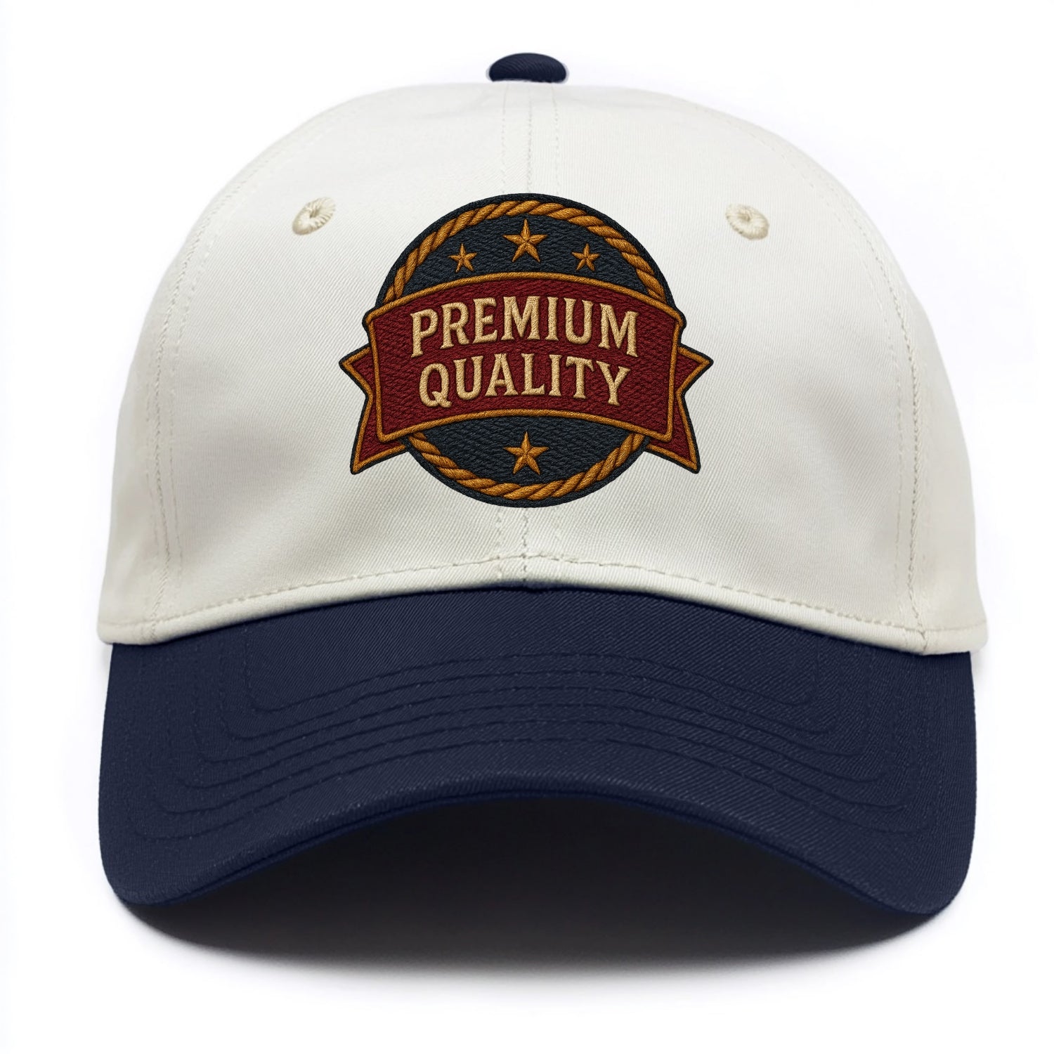 Premium Quality Badge  - Two Tone Cap - Navy
