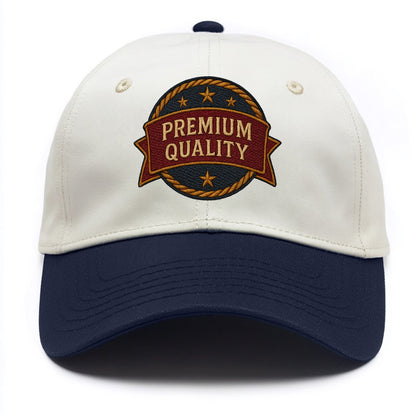 Premium Quality Badge  - Two Tone Cap - Navy