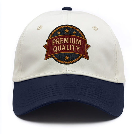 Premium Quality Badge  - Two Tone Cap - Navy