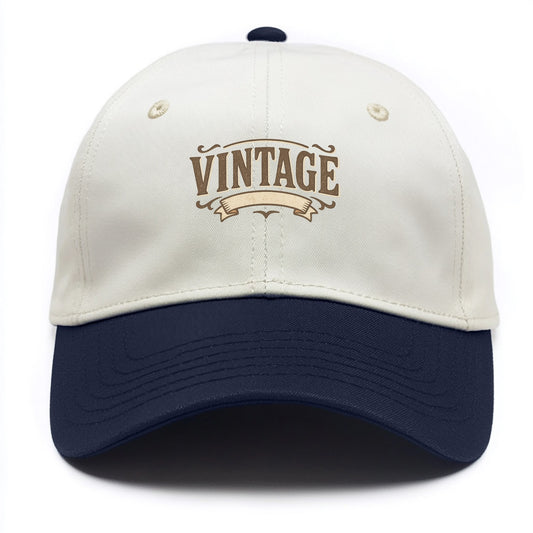 Bold typography design - "CENTERED" - aligned, focused, balanced within - Two Tone Cap - Navy