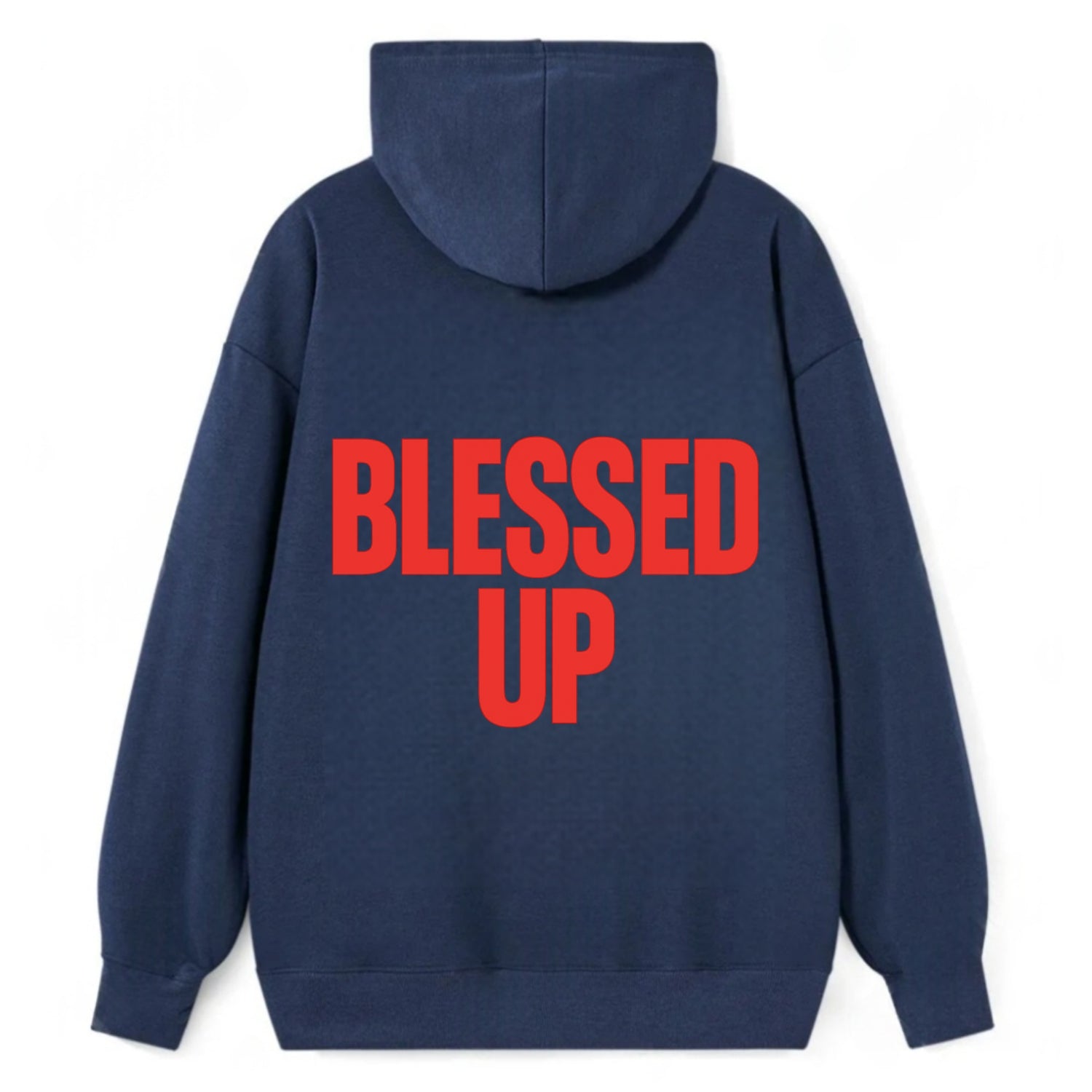 Bold typography design - "BLESSED UP" - recognizing fortune - Classic Pullover Hoodie - Navy