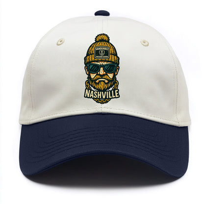 Nashville Commodore wearing Vanderbilt beanie with anchor patch - Two Tone Cap - Navy