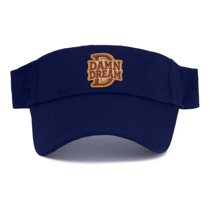 DAMN;DREAM BIG Motivational White Cap - Visor - Navy