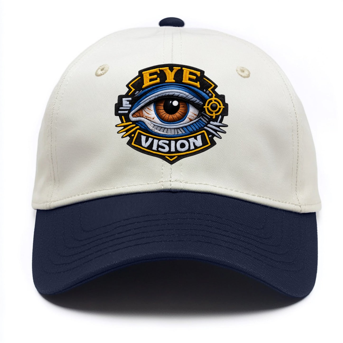 EYE VISION - anatomical eye in blue and brown , optometry - Two Tone Cap - Navy