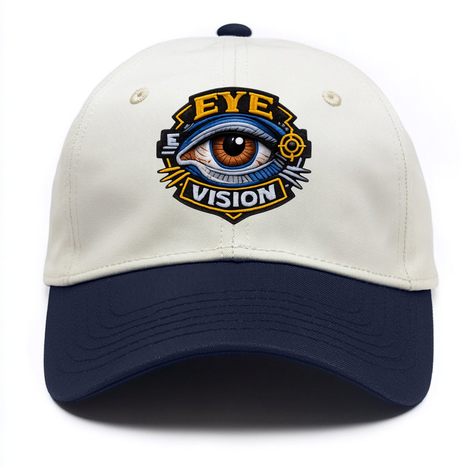 EYE VISION - anatomical eye in blue and brown , optometry - Two Tone Cap - Navy