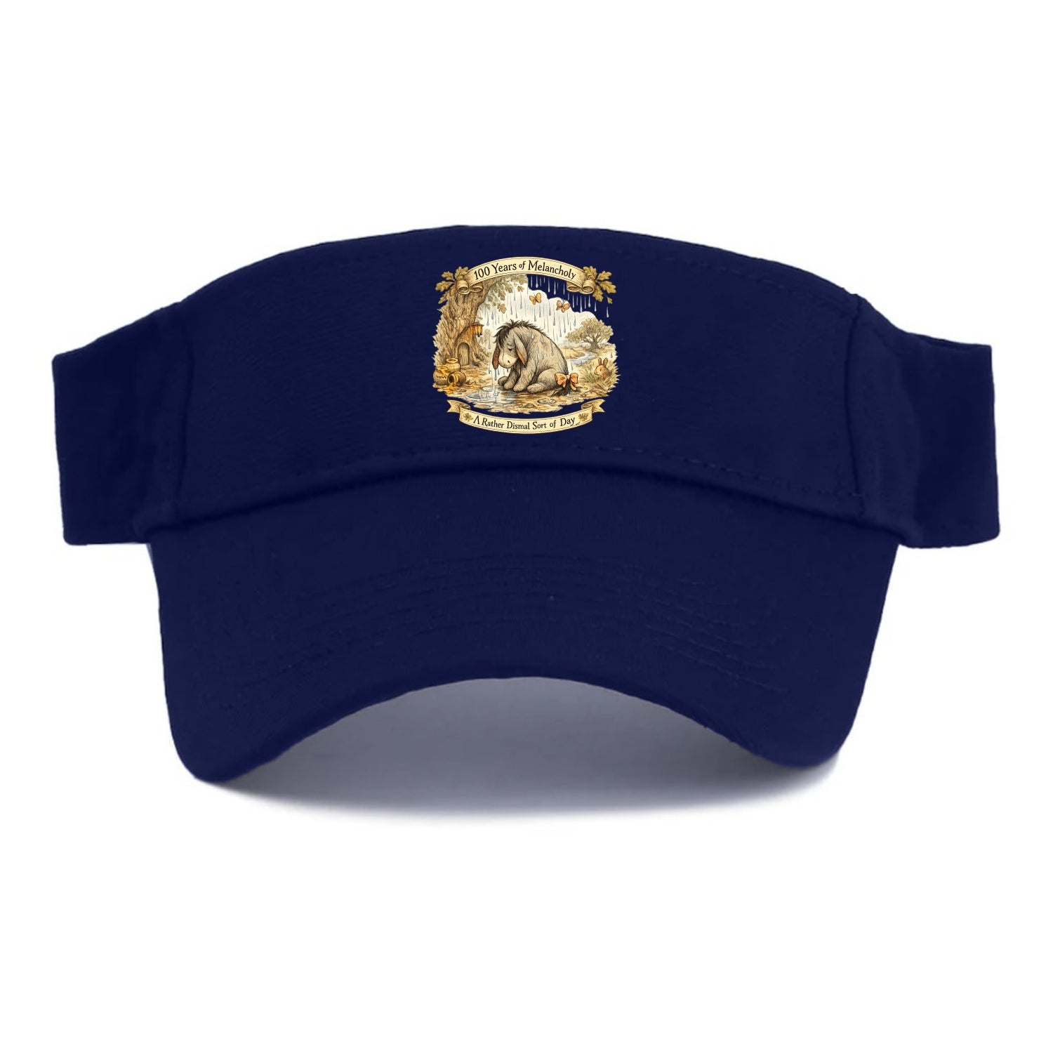 GLOOMY GLEN | Droopy figure in rain | Tattered tail bow | Pessimistic poetry | Loveable - Visor - Navy