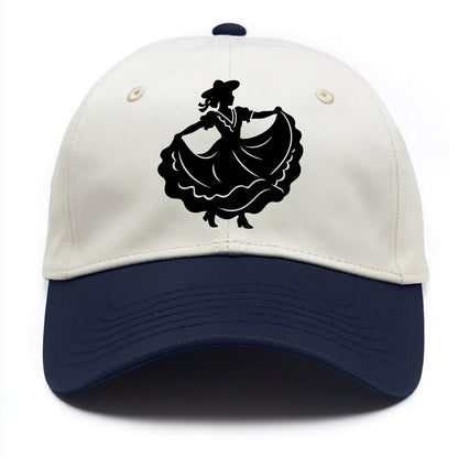 Mexican folk dancer twirling skirt - Two Tone Cap - Navy