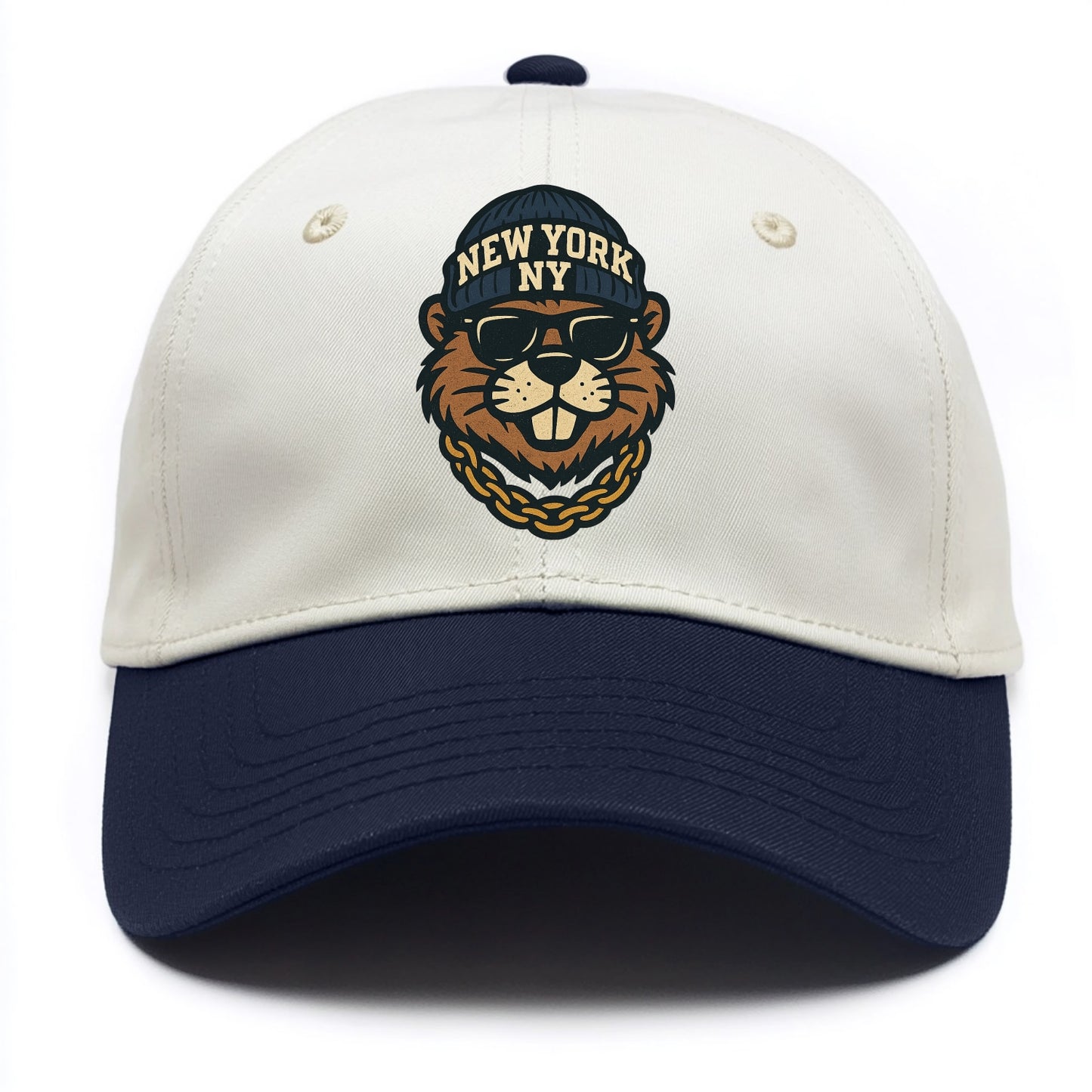 {"animal":"beaver","locationText":"NEW YORK","initials":"NY","beanieColor":"navy","ca - Two Tone Cap - Navy