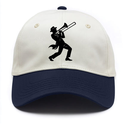 Trombone player jazz improvisation - Two Tone Cap - Navy