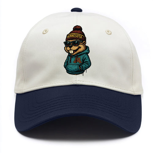 Minneapolis Gopher wearing Minnesota beanie with M patch - Two Tone Cap