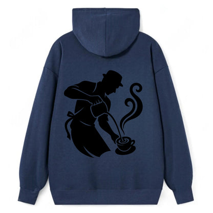 Barista creating latte art - Classic Pullover Hoodie - Navy