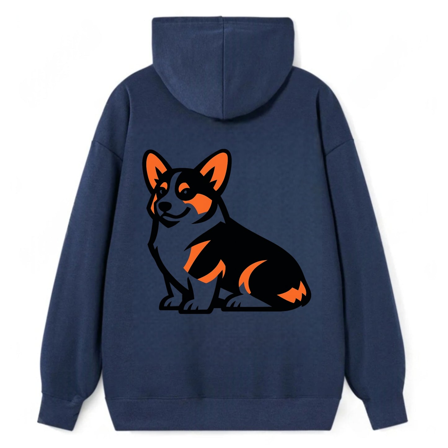 Tricolor Corgi Charm - Classic Pullover Hoodie - Navy