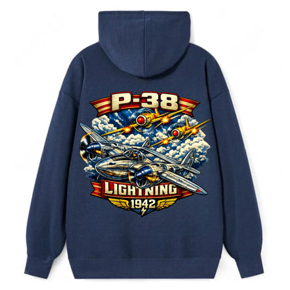 P 38 Lightning - Classic Pullover Hoodie - Navy