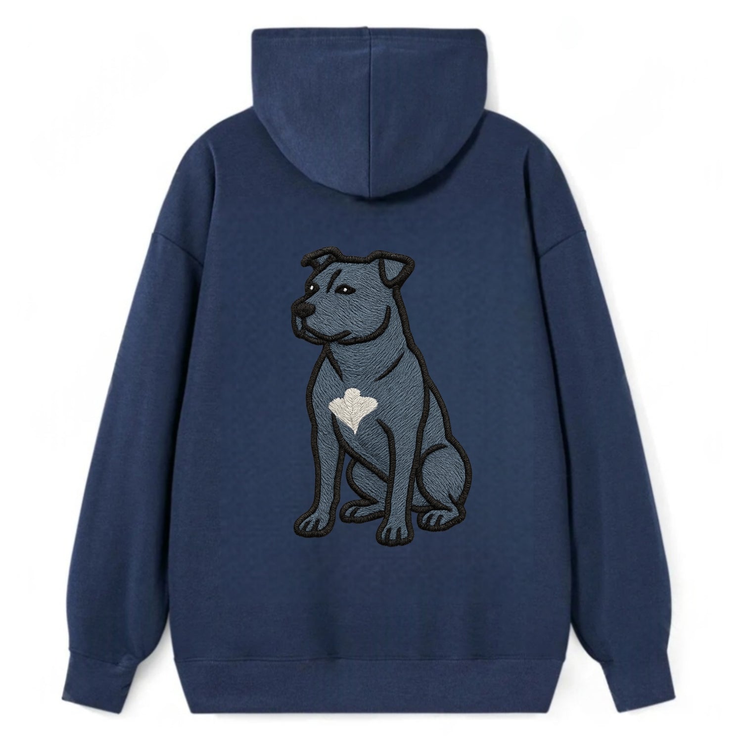 American Staffordshire Terrier - Blue embroidered design - Classic Pullover Hoodie - Navy