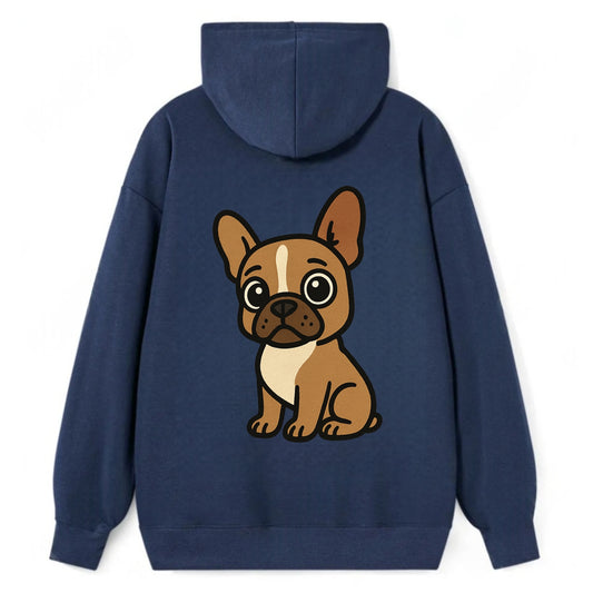 French Bulldog - Head tilt one ear up - Classic Pullover Hoodie - Navy