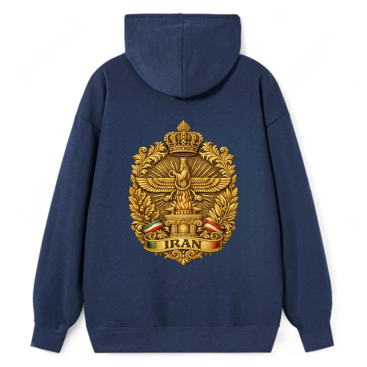 Iran Fire Temple Emblem - Classic Pullover Hoodie - Navy
