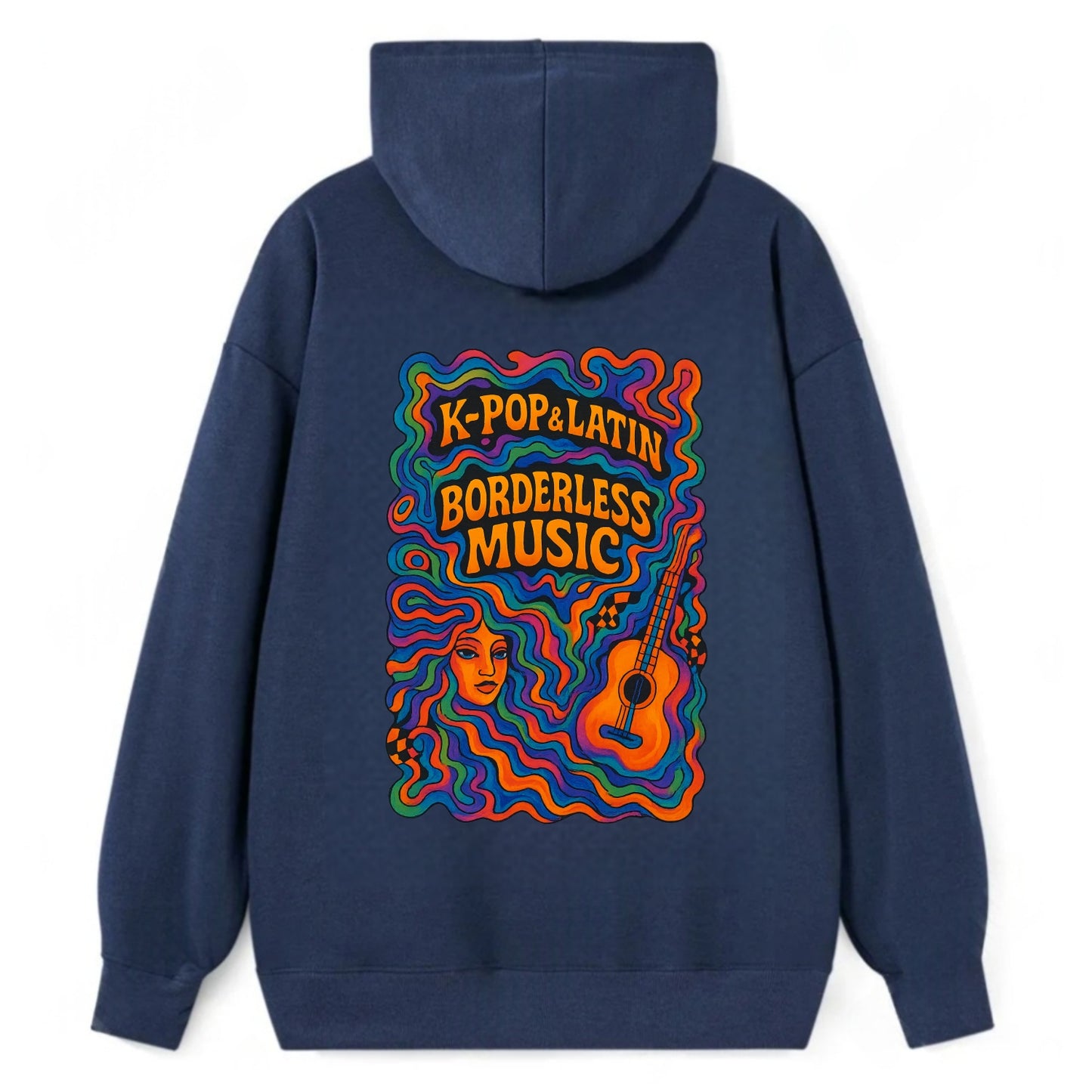 K-Pop and Latin fusion explosion - "Borderless Music" - cross-cultural - Classic Pullover Hoodie - Navy