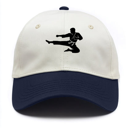 Martial artist flying kick - Two Tone Cap - Navy