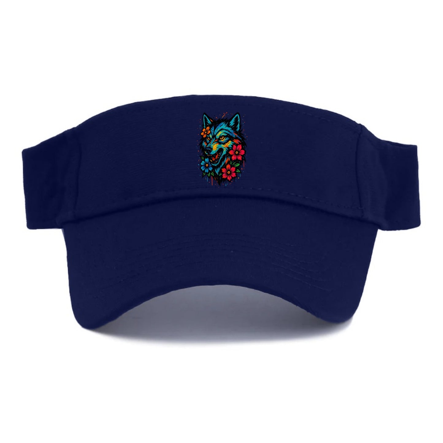 Floral Wolf Garden  - Visor - Navy
