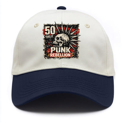 MOHAWK RISING | Spiked hair silhouette | Liberty spikes | Punk identity | Tribal - Two Tone Cap - Navy