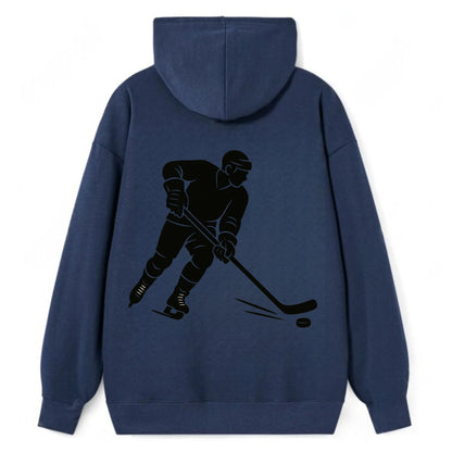 Ice hockey player shooting puck - Classic Pullover Hoodie - Navy