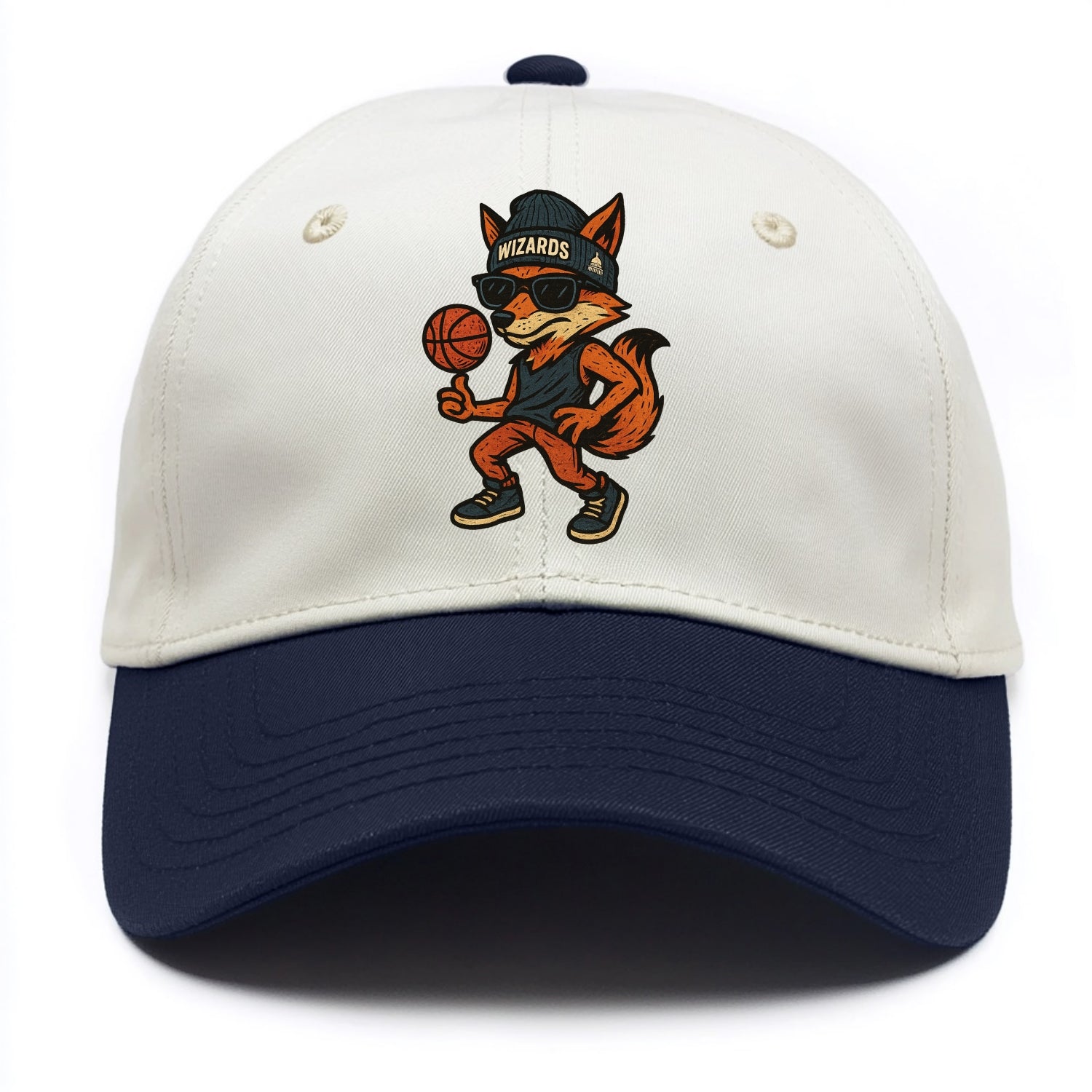 Washington Fox wearing Wizards beanie with capitol patch and wayfarer sunglasses - Two Tone Cap - Navy