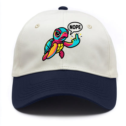 baby sea turtle swimming gracefully, one flipper extended sassily - Two Tone Cap - Navy