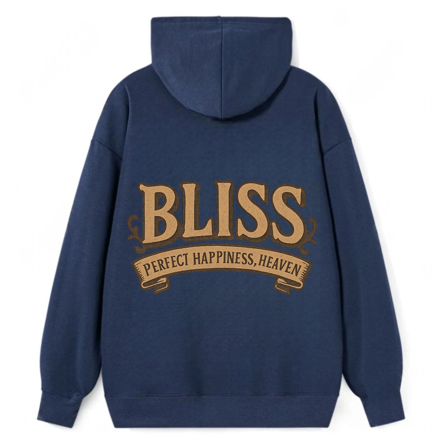 Bold typography design - "BLISS" - perfect happiness, heaven - Classic Pullover Hoodie - Navy