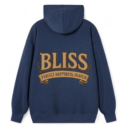 Bold typography design - "BLISS" - perfect happiness, heaven - Classic Pullover Hoodie - Navy