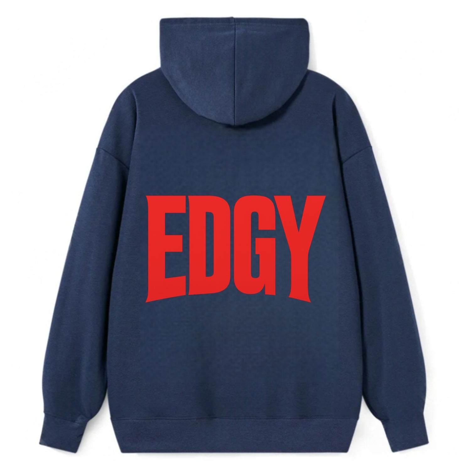 Bold typography design - "EDGY" - pushing boundaries, unconventional - Classic Pullover Hoodie - Navy