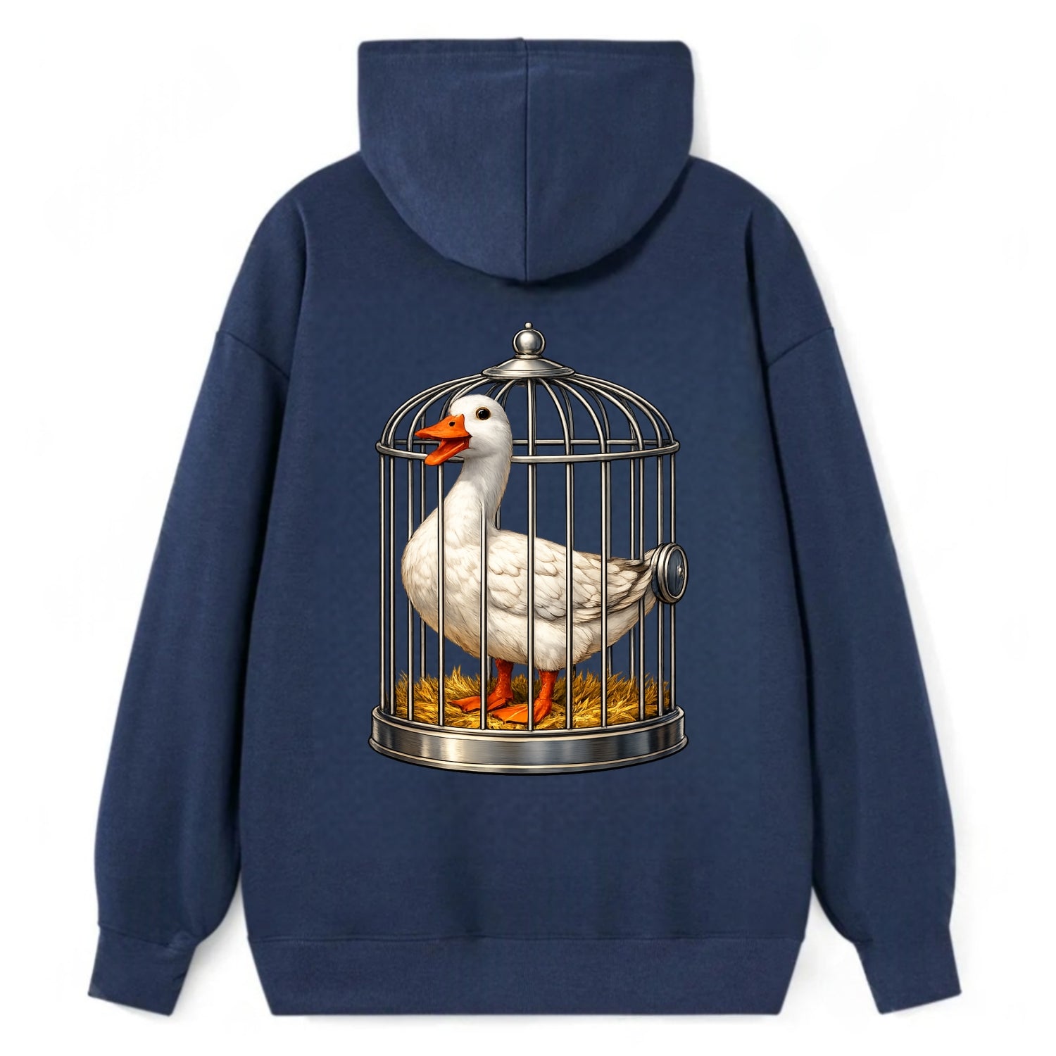 Duck In Cage - Classic Pullover Hoodie - Navy