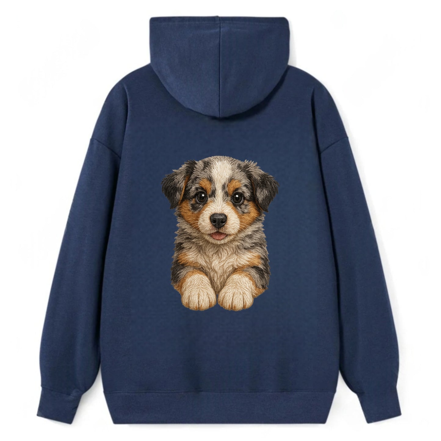 Baby Australian Shepherd Puppy - merle coat, bright eyes, fluffy, - Classic Pullover Hoodie - Navy