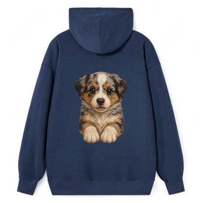 Baby Australian Shepherd Puppy - merle coat, bright eyes, fluffy, - Classic Pullover Hoodie - Navy