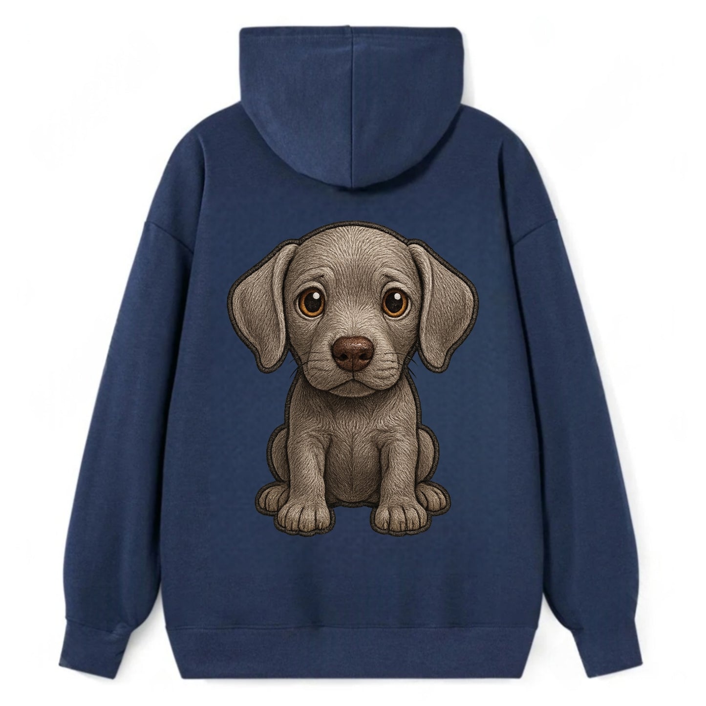 Baby Weimaraner Puppy - silver-gray coat, amber eyes, sleek body, - Classic Pullover Hoodie - Navy