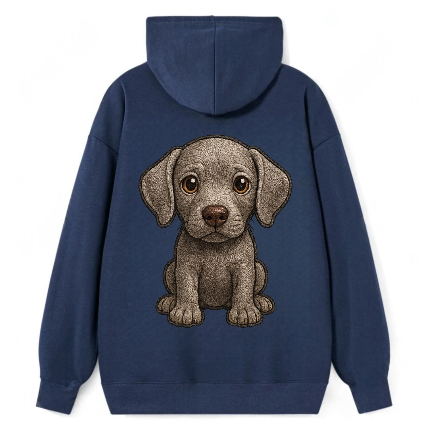 Baby Weimaraner Puppy - silver-gray coat, amber eyes, sleek body, - Classic Pullover Hoodie - Navy