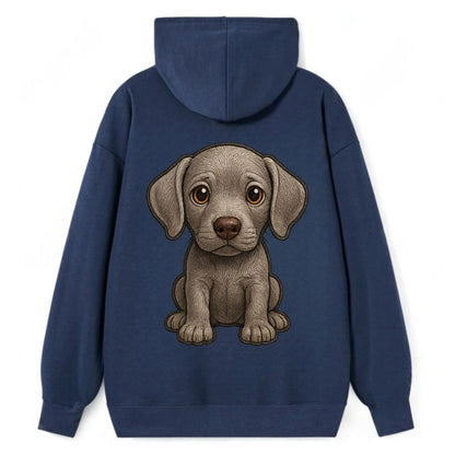 Baby Weimaraner Puppy - silver-gray coat, amber eyes, sleek body, - Classic Pullover Hoodie - Navy