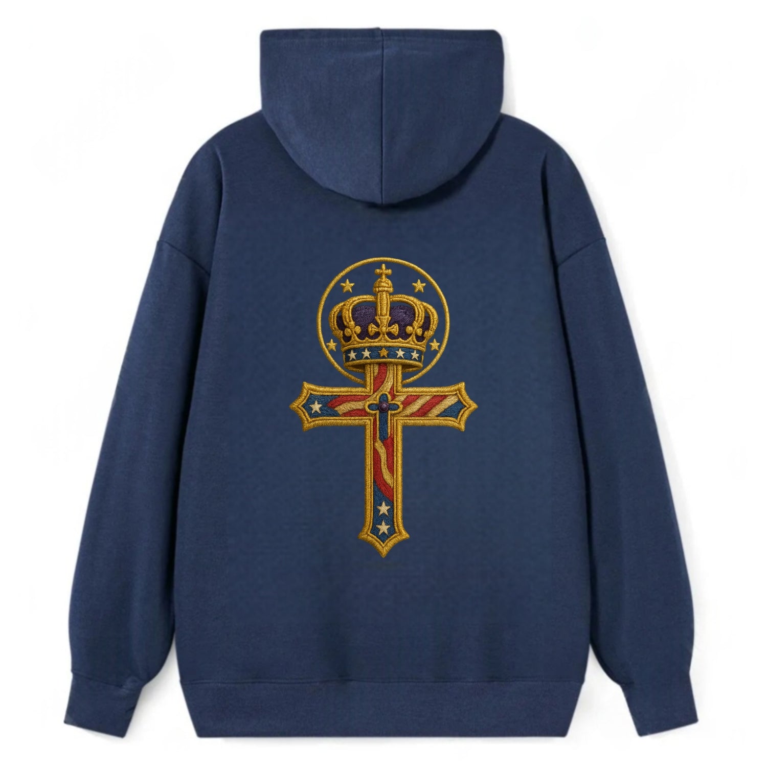 Cross and Crown  - Classic Pullover Hoodie - Navy