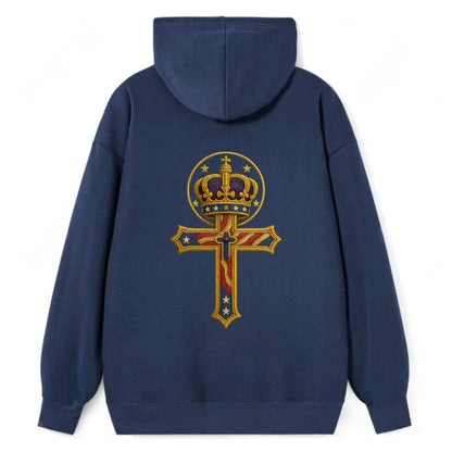 Cross and Crown  - Classic Pullover Hoodie - Navy