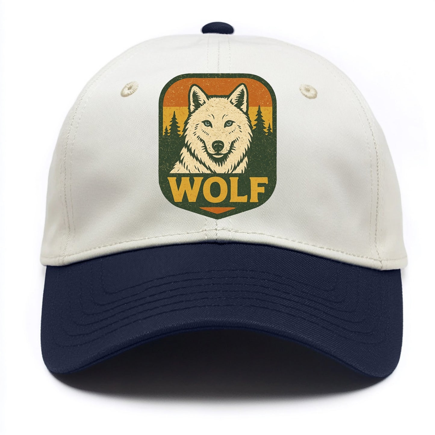 Arctic White Wolf  - Two Tone Cap - Navy