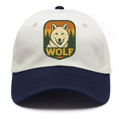 Arctic White Wolf  - Two Tone Cap - Navy