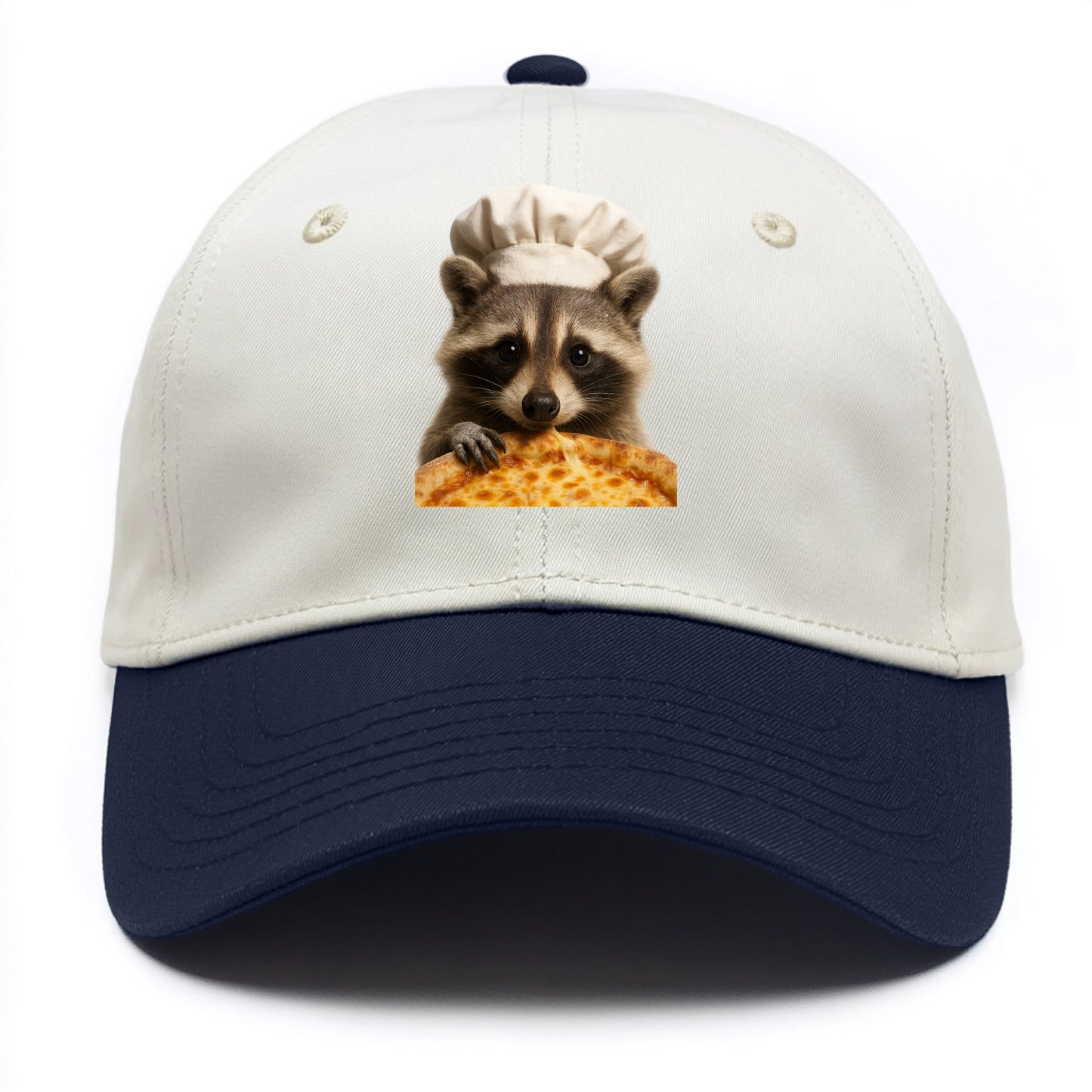 Pizza Dad Raccoon  - Two Tone Cap - Navy