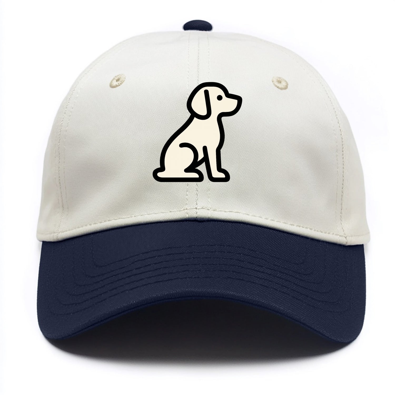 Beagle - Modern minimal sitting pose wit - Two Tone Cap - Navy