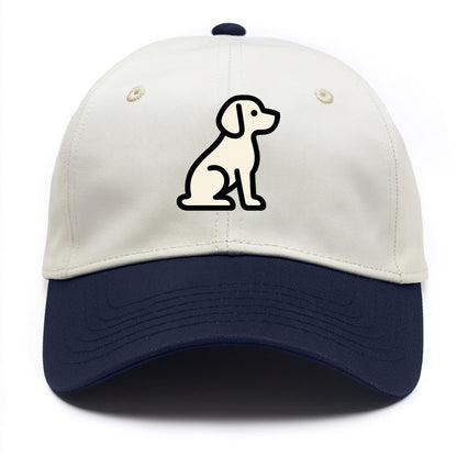 Beagle - Modern minimal sitting pose wit - Two Tone Cap - Navy