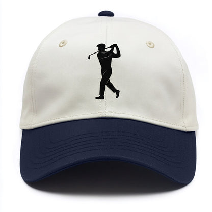 Golfer perfect swing follow-through - Two Tone Cap - Navy