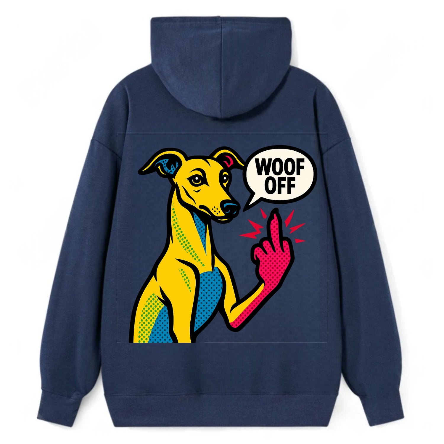 Whippet sleek athletic greyhound-like, elegant long paw giving sass - Classic Pullover Hoodie - Navy