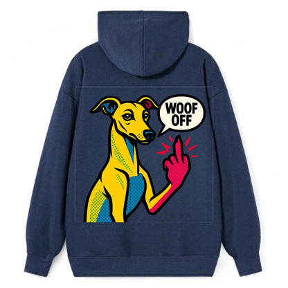 Whippet sleek athletic greyhound-like, elegant long paw giving sass - Classic Pullover Hoodie - Navy