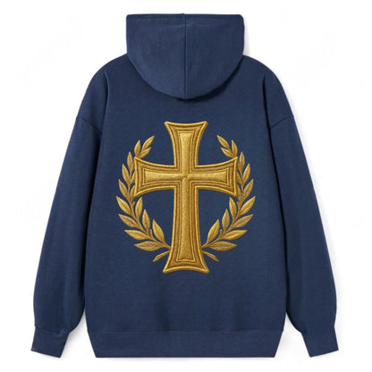 Victory Cross  - Classic Pullover Hoodie - Navy